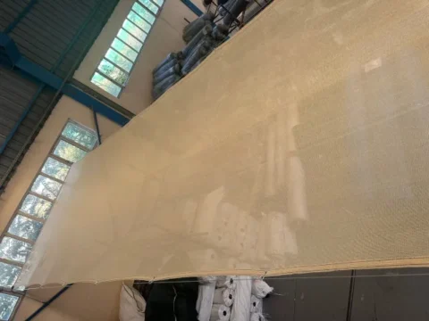 Açılır Kapanır Gölgelik File - 75lik - Krem Renk - Şeritli Halkalı